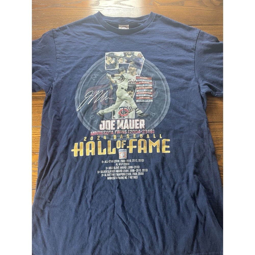 Joe Mauer Minnesota Twins 2024 Hall Of Fame HOF T-Shirt Adult Men's Medium